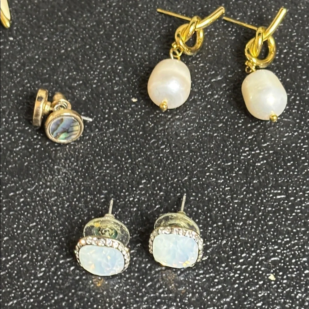 Bundle 14 Pairs Fashion Earrings Lot Gold Silver Pearl Rhinestone